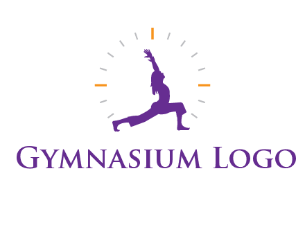 woman doing yoga with clock ticks logo