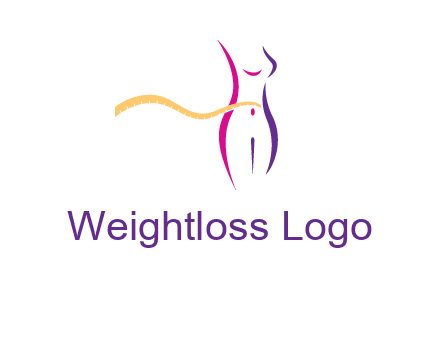 abstract female body with measuring tape icon