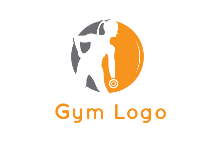 woman training with dumbbell logo