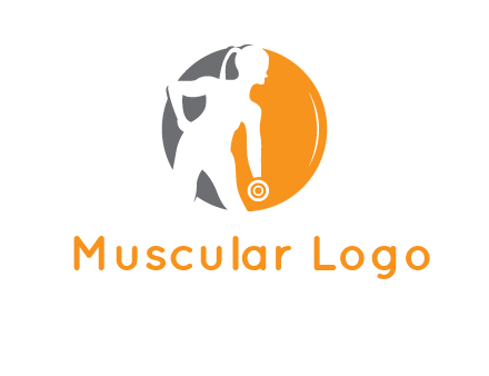 woman training with dumbbell logo