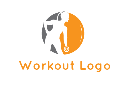 woman training with dumbbell logo