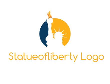 statue of liberty in a circle icon