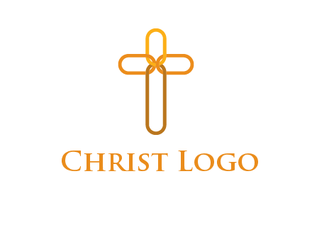 abstract christian cross connection icon