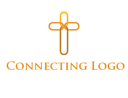 abstract christian cross connection icon