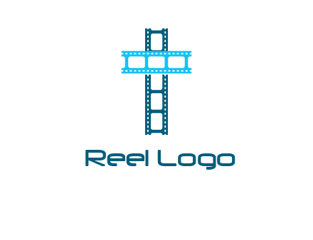 cross and film reel logo