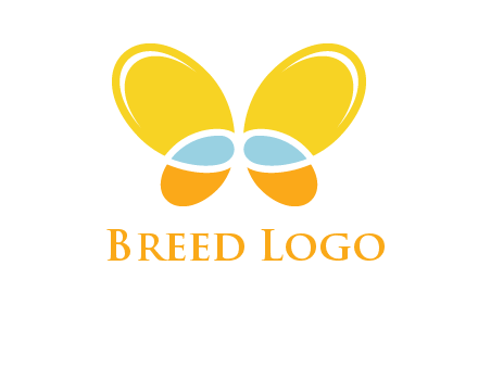 butterfly childcare logo with loops and ovals