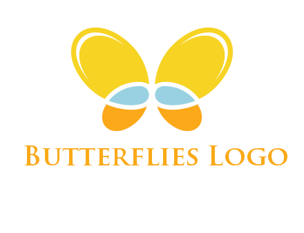 butterfly childcare logo with loops and ovals