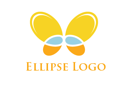 butterfly childcare logo with loops and ovals