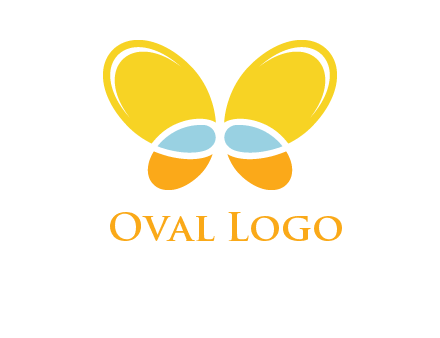 butterfly childcare logo with loops and ovals