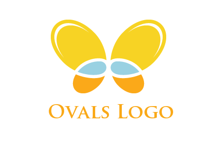 butterfly childcare logo with loops and ovals