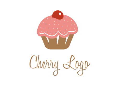 cute cupcake illustration food logo