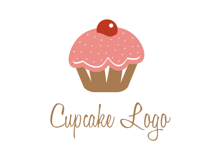 cute cupcake illustration food logo