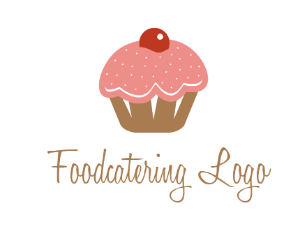 cute cupcake illustration food logo