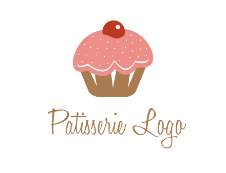 cute cupcake illustration food logo