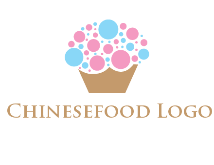 circles forming cupcake food logo