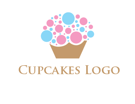 circles forming cupcake food logo