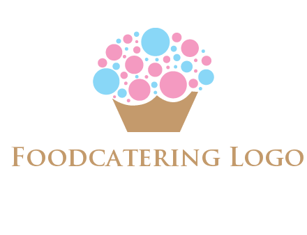 circles forming cupcake food logo