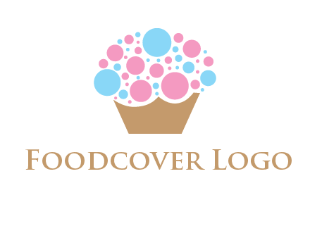 circles forming cupcake food logo