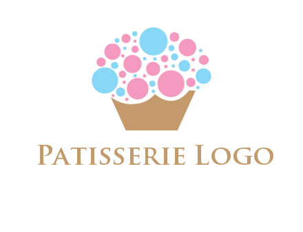 circles forming cupcake food logo