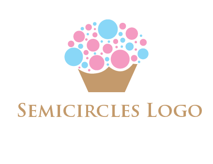 circles forming cupcake food logo