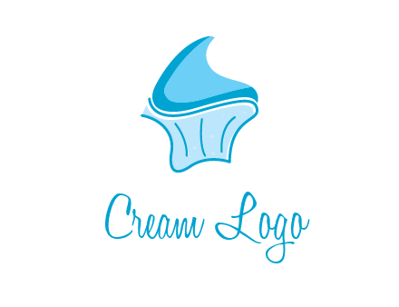 abstract curvy cupcake logo