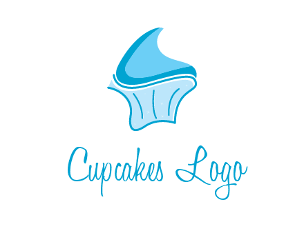 abstract curvy cupcake logo