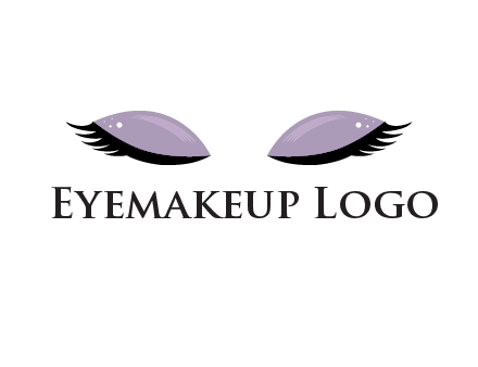 closed eyes with makeup and big eyelashes beauty logo