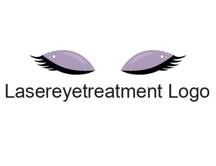 closed eyes with makeup and big eyelashes beauty logo