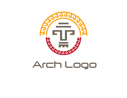 abstract blocky pattern tomb architecture logo