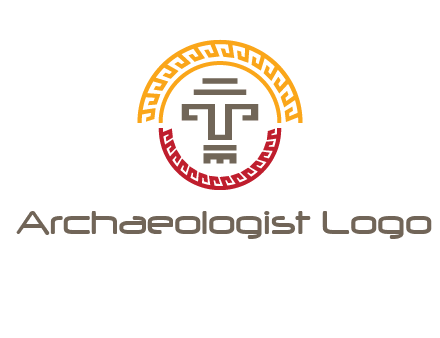 abstract blocky pattern tomb architecture logo