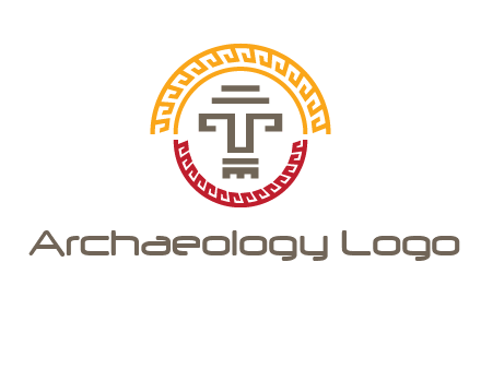 abstract blocky pattern tomb architecture logo