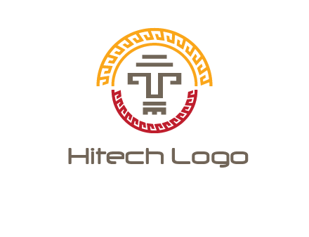 abstract blocky pattern tomb architecture logo