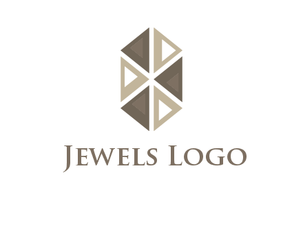 triangle pattern hexagonal shape beauty logo