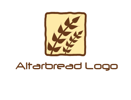 wheat in square food logo