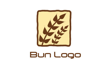 wheat in square food logo