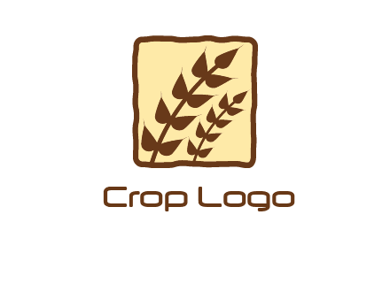 wheat in square food logo