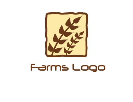 wheat in square food logo