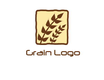 wheat in square food logo