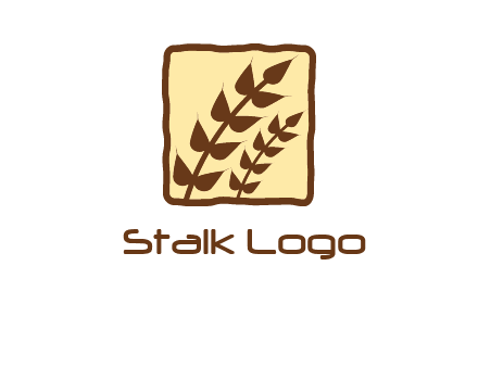 wheat in square food logo