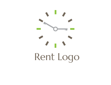 keys in clock rental logo