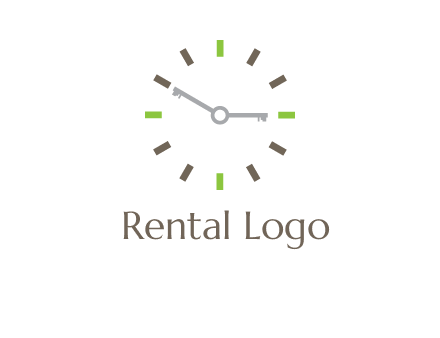 keys in clock rental logo