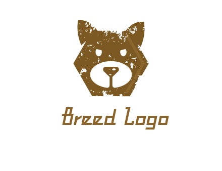 bear face grunge animal logo