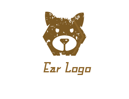 bear face grunge animal logo