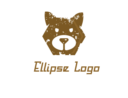 bear face grunge animal logo