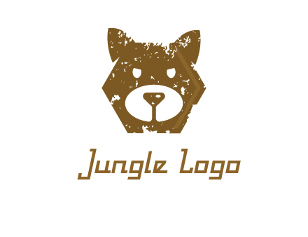 bear face grunge animal logo