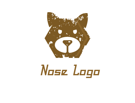 bear face grunge animal logo