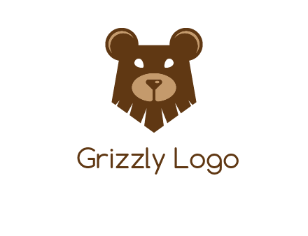 grizzly bear face animal logo