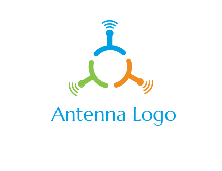 telecommunication logo with antennas