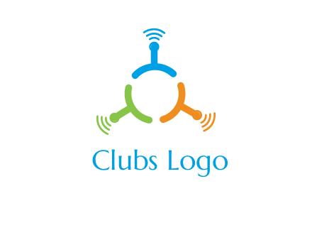 telecommunication logo with antennas