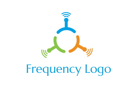 telecommunication logo with antennas